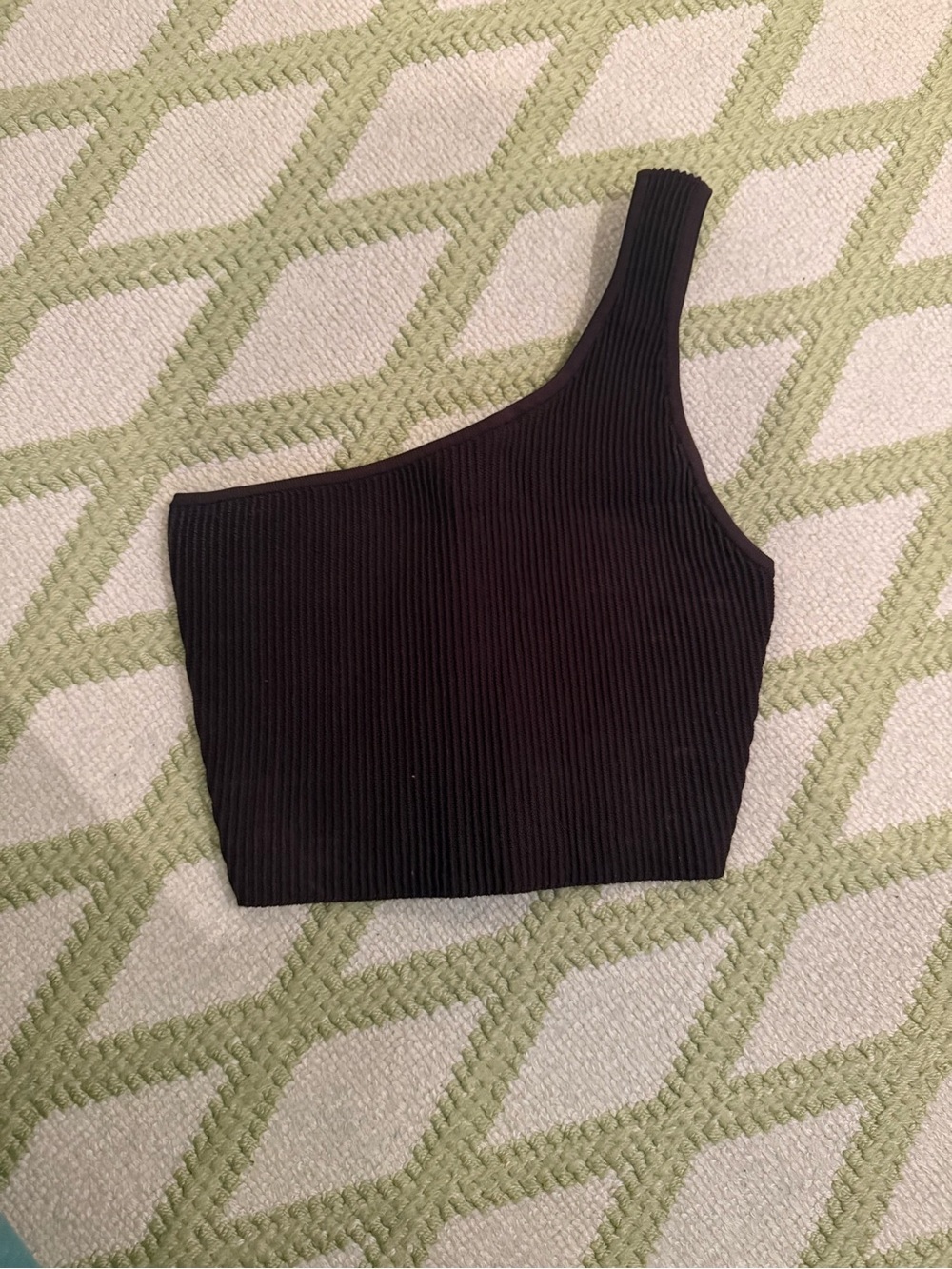 One-Shoulder Aritzia Babaton Sculpt Knit Ribbed Crop Top - Brown